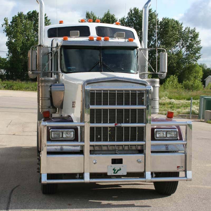 Kenworth W900L 4 Post Ali Arc Straight Front Bumper Grill Guard