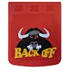 24" x 30" Back Off Bull Mud Flaps With Red Background