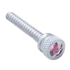 Freightliner Long Chrome Dash Screws With Colored Diamond - Purple