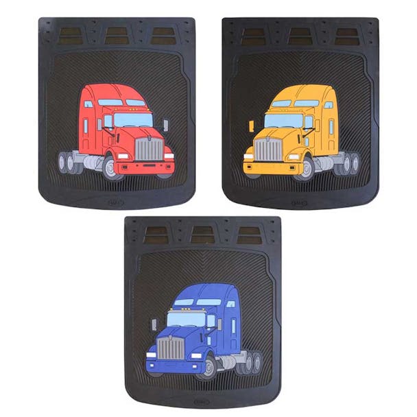 24" Kenworth T800 Rubber Mud Flaps With Black Background
