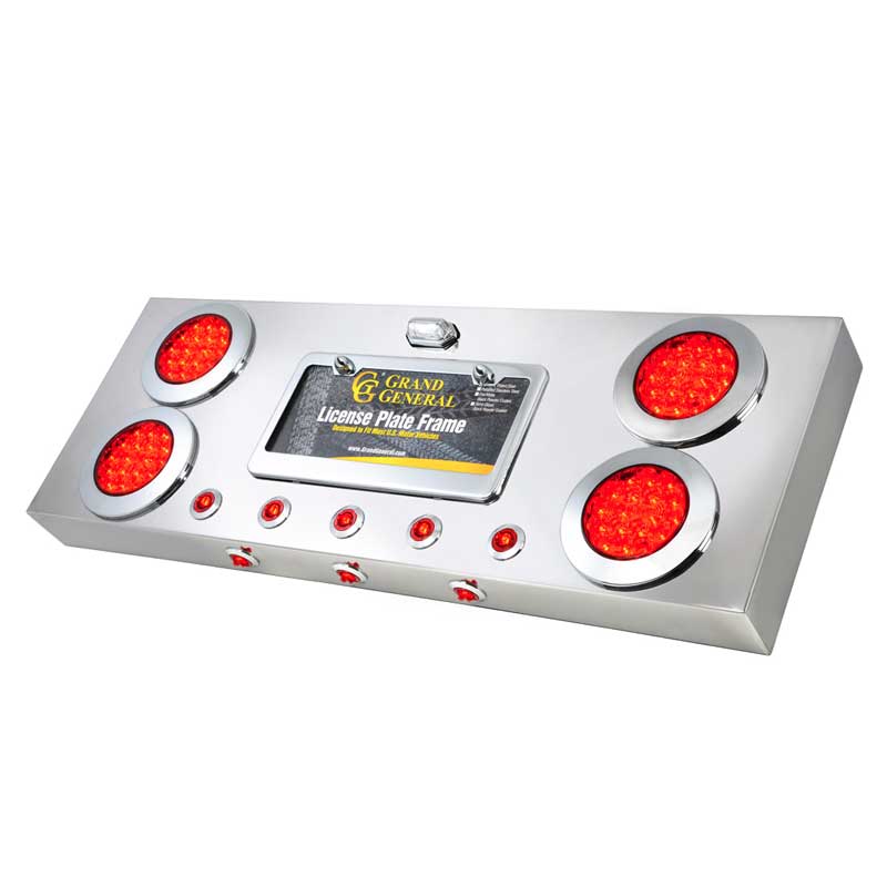 Stainless Steel Rear Center Panel with Built-In Under Glow Light