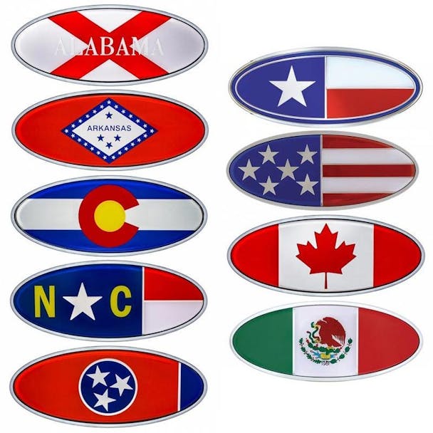 Peterbilt Chrome Flag Style Emblem