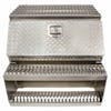 30" Diamond Plate Aluminum Saddle Tool Box With Step