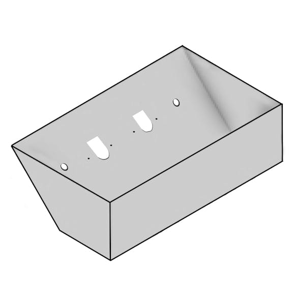 Universal Recessed Airline Box With Flange By Iowa Customs - w/ trailer air 2x 7-way