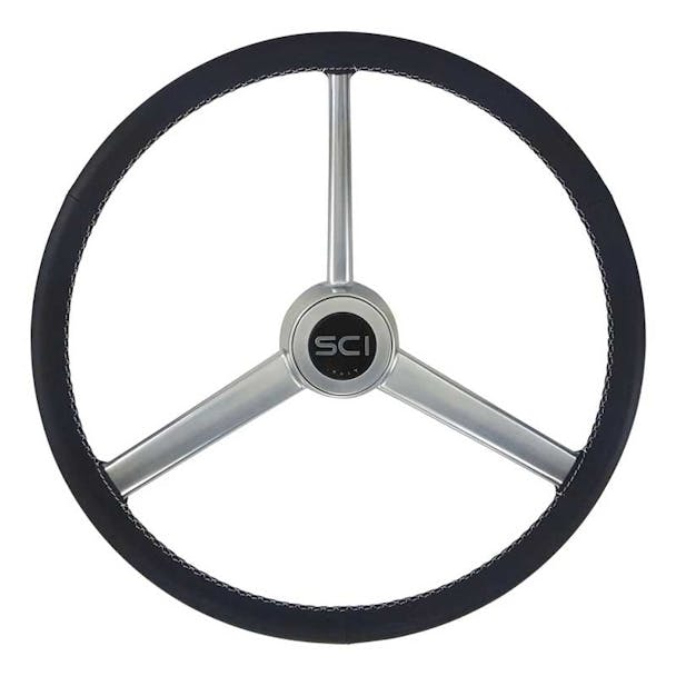 20" Retro Leather Black Steering Wheel