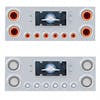 Stainless Steel Rear Center Panel With 4" Round & 2" Round Mirage Red Lens LEDs Both
