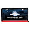 Black Universal License Plate Frame With 24 LED 12" GLO Light Bar - Red/Red
