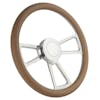 Highway Wheels Half Wrap Steering Wheel 18" Polished Finish - Tan