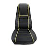 Sport Faux Leather Seat Cover With Front And Back Pockets Yellow Trim