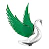 Chrome Bugler With Illuminated Wings Hood Ornament - Green