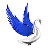 Chrome Bugler With Illuminated Wings Hood Ornament - Blue