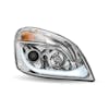 Chrome Projector Headlight With LED Dual Function Turn Signal Left White