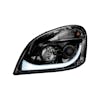 Freightliner Cascadia Headlights (Blackout Housing with Dual-Function LED Turn Signals) (Right View, White)