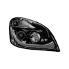 Freightliner Cascadia Headlights (Blackout Housing with Dual-Function LED Turn Signals) (Left View, Off)