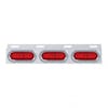 Stainless Top Mud Flap Light Bracket With 3 Oval LED "GLO" Lights - Red with Visor Off