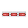 Stainless Top Mud Flap Light Bracket With 3 Oval LED "GLO" Lights - Red with Grommet On