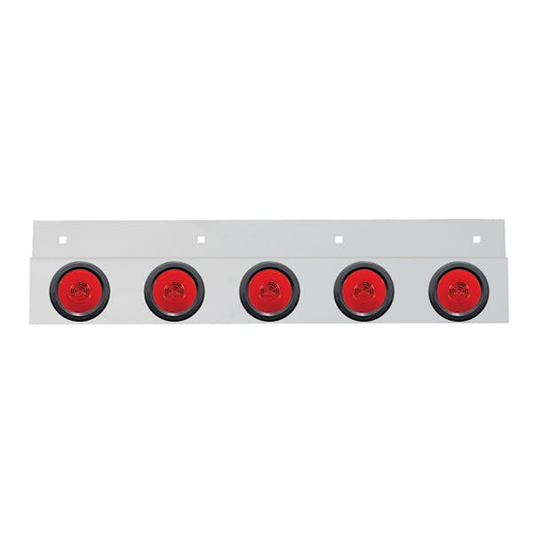 Stainless Top Mud Flap Light Brackets With LED "GLO" Lights (Rubber Grommets) (Off)
