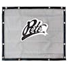Peterbilt 379 Long Hood Black Bug Screen With Black Pete Logo Front View