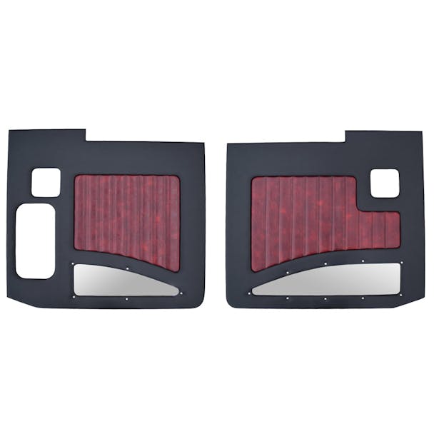 Kenworth W900A W900B 1964-2018 Street Rod Style Door Panel Black/Oxblood