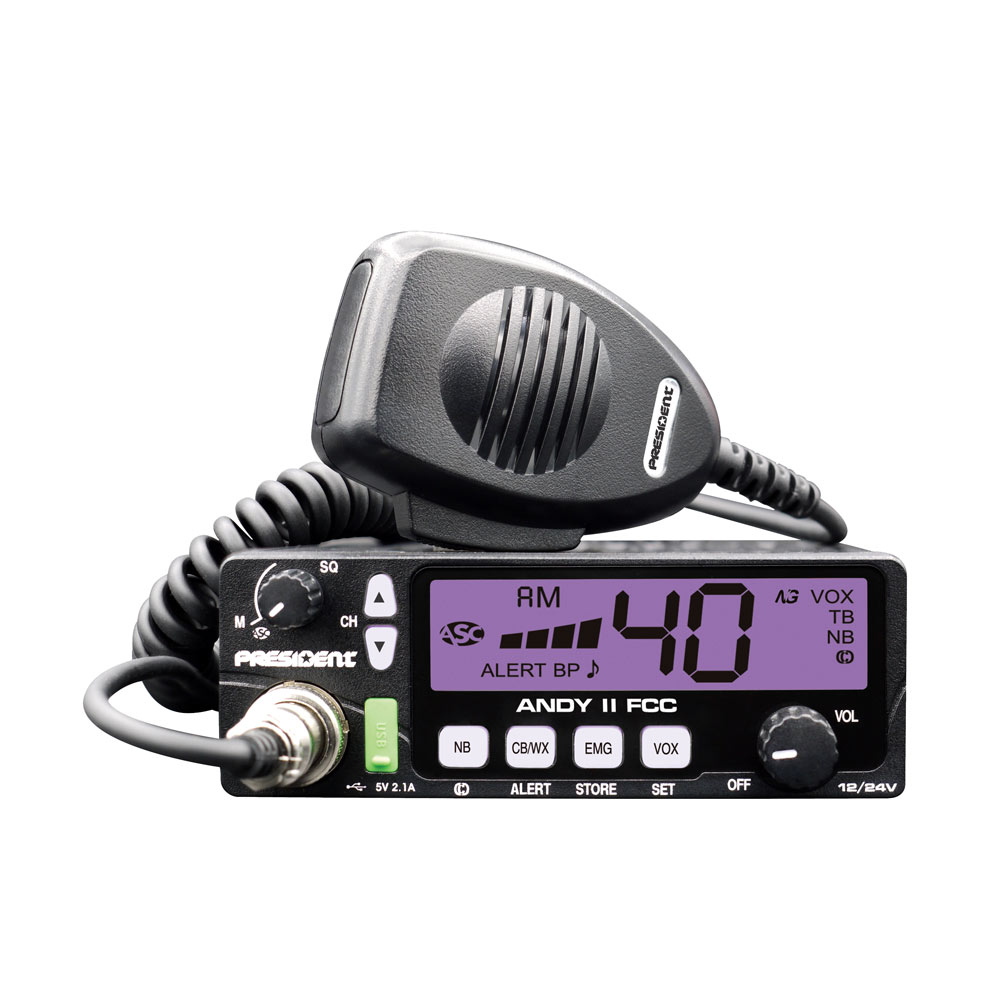 Andy II 40 Channel CB Radio With Weather Alert by President