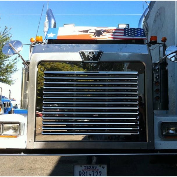 Western Star Constellation 4900 Series Louvered SS Grill Insert Front View