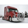 Volvo VNL Ali Arc Curved Front Bumper Grill Guard Red Truck