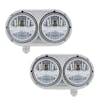 5 3/4" Peterbilt 359 Silver Style Stainless Dual Round LED Headlight Both