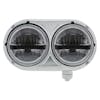5 3/4" Peterbilt 359 Style Stainless 8 LED Dual Black Round Headlight Passenger