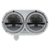 5 3/4" Peterbilt 359 Style Stainless 8 LED Dual Black Round Headlight Driver
