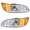 Projector Headlights With Amber LED Marker Light & Dual Function LED Glow Light - White LED On
