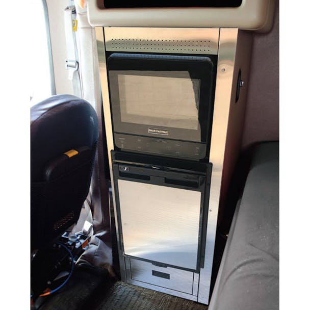 Peterbilt 379 389 Refrigerator & Microwave Storage Solution Kit - Closed Stainless Steel