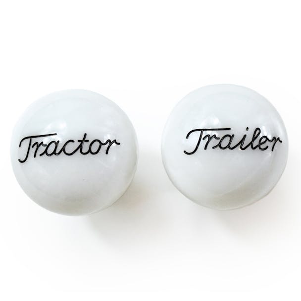 Pearl White Tractor Trailer Engraved Brake Knob