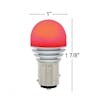 High Power 1157 LED Dual Function Bulb Red Upright Dimensions