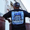 Ride Into The Night Hammer Lane Long Sleeve T-Shirt On Model Angled