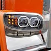 Peterbilt 388 389 367 567 589 Full Black LED Aftermarket Projector Headlight Close Up Off