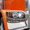Peterbilt 388 389 367 567 589 Full Black LED Aftermarket Projector Headlight Close Up On