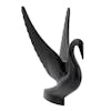 Matte Black Swan Truck Hood Ornament Right View
