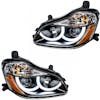 Kenworth T680 Blackout Projector Headlight Assembly LEDs On