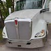 Kenworth T680 Blackout Projector Headlight Assembly With Position LED On White Truck