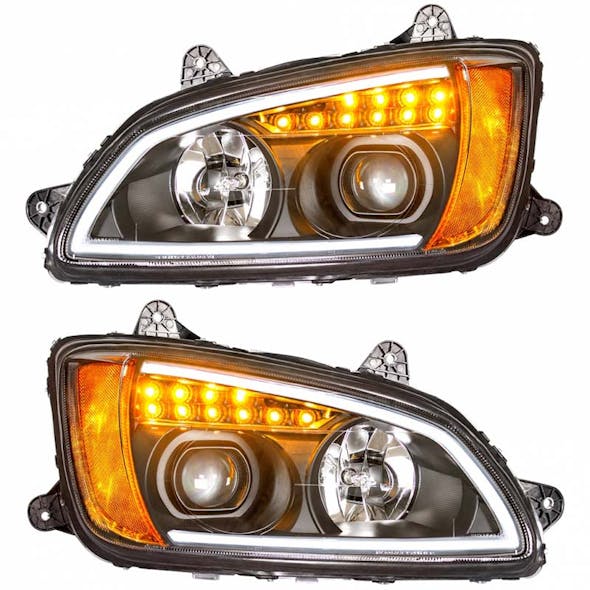 Kenworth T660 Chrome Projector Headlight LED's On