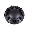 Satin Black Front Axle Cover With Removable Hubcap & 33mm Thread-On Lug Nut Covers Top View