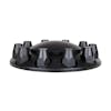 Satin Black Front Axle Cover With Removable Hubcap & 33mm Thread-On Lug Nut Covers Side Vie
