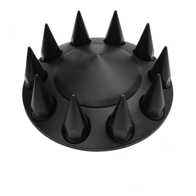 Satin Black Spiked Front Axle Cover With Removable Hubcap & 33mm