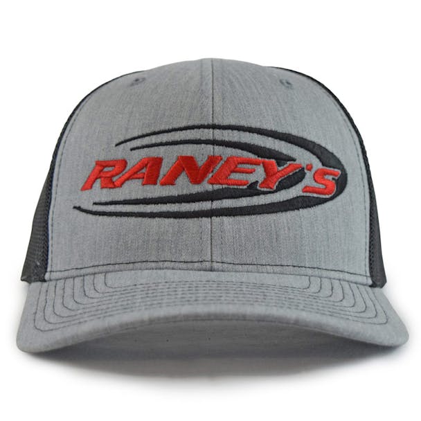 Raney's Heather Grey & Black Snapback Hat Front