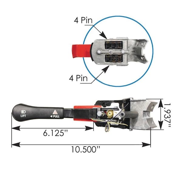 Freightliner Century Columbia Turn Signal Multifunction Switch Dimensions