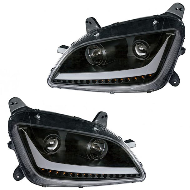Peterbilt 579 587 Blackout Aftermarket Projector Headlights