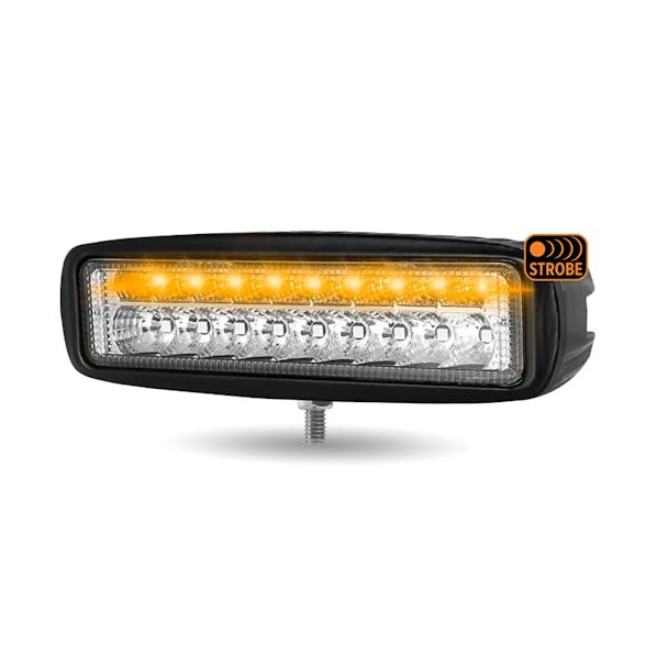 6" Rectangular LED Spot Beam Work Lamp With Strobe Lights Amber