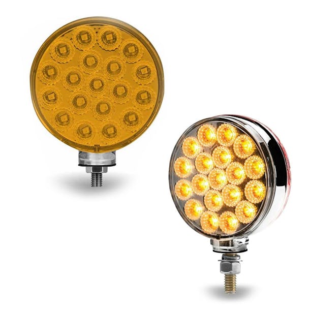 Round Double Face LEDs With Reflector Amber and Clear lenses