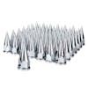 60 Pack Chrome Spike Nut Covers Push-On