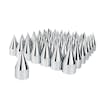60 Pack Chrome Spike Nut Cover Thread-On